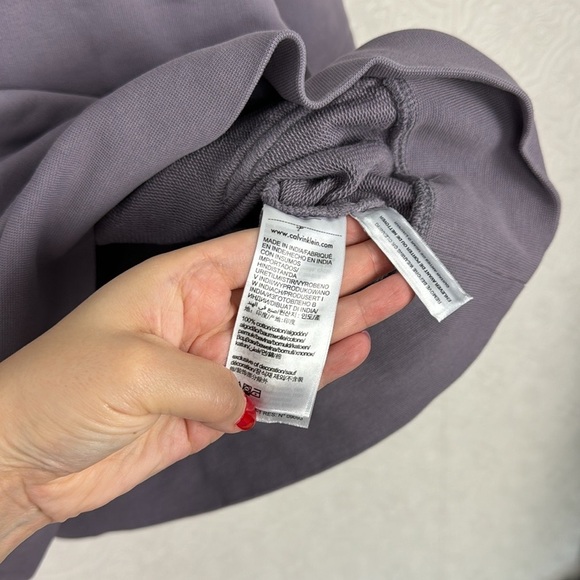 Calvin Klein Hoodie Lavender Lilac Purple Sweatshirt Pullover Boxy XL Terrycloth - Picture 6 of 7